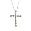 10k White Gold Diamond Accent Cross Necklace