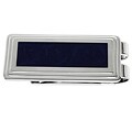 Silvertone Blue Lacquer Money Clip