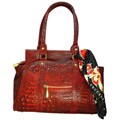 Vecceli Italy Red Alligator Embossed Shoulder Bag