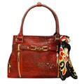 Vecceli Italy Alligator Embossed Red Handbag