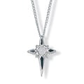 Sterling Silver Black Enamel 'Lord's Prayer' Cross Necklace