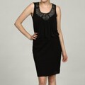 Taylor Women's Black Bead and Chain Embellished Dress