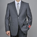 Mantoni Charcoal Gray Sharkskin 2-Button Wool Suit