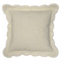 Aramis Ivory Scalloped Edge Decorative Pillow