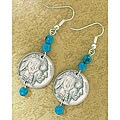 Buffalo Nickel Turquoise Earrings