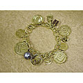 Goldtone Coins Charm Bracelet