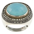 MARC Sterling Silver Blue Chalcedony and Marcasite Cocktail Ring
