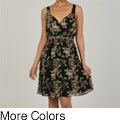Jonathan Martin Women's Black and Blush Floral Print Dress