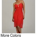 Issue New York Women's Rhinestone Detail Pleated Evening Dress