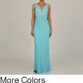 Issue New York Women's Lace-trimmed Deep V-neck Keyhole Evening Dress