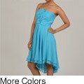 Issue New York Women's Silk Spaghetti Strap Ruched Bust Evening Dress