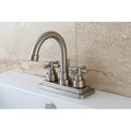 Elinvar Satin Nickel Twin Cross Handle Bathroom Faucet