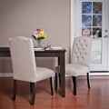 Christopher Knight Home Crown Fabric Off-white Dining Chairs (Set of 2)