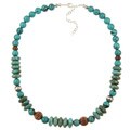 Sterling Silver and Copper Turquoise Bead Necklace