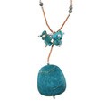 Sterling Silver and Copper Turquoise Cluster Drop Necklace