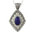 Southwest Moon Sterling Silver Oval Lapis Necklace