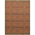 Hand-woven Palas Afyon Kilim Brown Wool Rug (8' x 11')