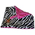 Sweet Ruby 13x13-inch Hot Pink Zebra Baby Pacifier Blanket