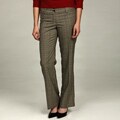 Focus 2000 Women's Wine/ Camel Plaid Pants