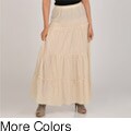Elan Women's Cotton Tiered Long Peasant Skirt