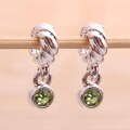 Bleek2Sheek Silverplated Green Crystal Rhinestone Charm Beads (Set of 2)