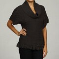 RXB Women's Graphite Cowl Cable Knit Sweater