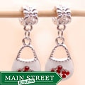 Bleek2Sheek Silvertone White Enamel/ Red Rhinestone Purse Charms (Set of 2)