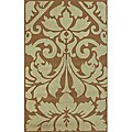 Alexa Abbey Modern Brown Damask Rugs (4'9 x 7'5) (Set of 2)