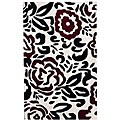 Handmade Alexa Pino Floral Black/ Red Rugs (5' x 8') (Set of 2)