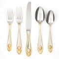 Cambridge Kahuna Gold-accented 45-piece Flatware Set
