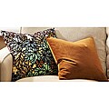 Pressed Leaf and Solid Tan Decorative Pillows (Set of 2)