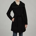 Honee Women's Black Belted Coat
