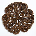 Wood Carved Poppy Wall Panel (India)