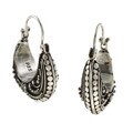 Lily B Sterling Silver Beaded Swirl Design Earrings
