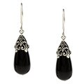 Lily B Sterling Silver Black Onyx Drop Earrings