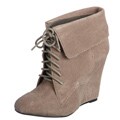 Steven by Steve Madden Women's 'P-Darah' Fold-over Lace-up Wedge Booties ...