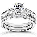 14k White Gold 1ct TDW Diamond Bridal Ring Set (H-I, I1-I2)