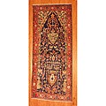 Persian Hand-knotted Navy/ Red Hamadan Wool Rug (4' x 9'9)