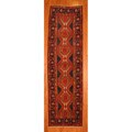 Persian Hand-knotted Navy/ Red Hamadan Wool Rug (4' x 13'4)