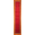 Persian Hand-knotted Magenta/ Beige Mashad Wool Rug (2'10 x 15'8)
