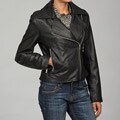 Izod Women's Lamb Leather Zipper Jacket