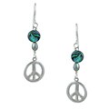 Silvermoon Sterling Silver Abalone and Green Pearl Peace Earrings (4 mm)