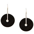 Silvermoon Sterling Silver Ebony Wood Disk Earrings