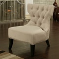 Abbyson Living Sedona Light Cream Microsuede Nailhead Chair