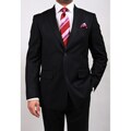 Ferrecci Men's Two-button Black Peak Lapel Suit