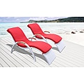 Venice All-weather Resin Wicker White Chaise Lounges (Set of 2)