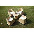 Miramar All-weather Natural Resin Wicker 5-piece Dinette Set