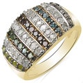 Malaika Gold-Plated 7/8ct TDW Multi-Color Diamond Cocktail Ring