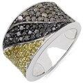 Sterling Silver 1 1/3ct TDW Multi-colored Diamond Band