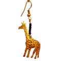 Brass African Golden Giraffe Earrings (Kenya)